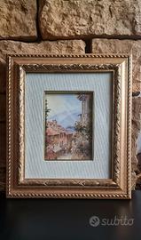 Dipinto in un'imponente cornice passe-partout