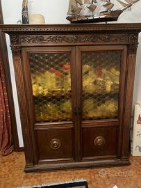 mobile vetrina/libreria antica in legno massello