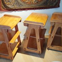 3 carrelli in legno