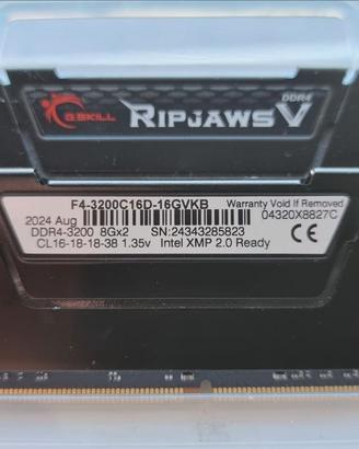 RAM G.SKILL RIPJAWS V 16GB (2x8) DDR4-3200MHz CL16