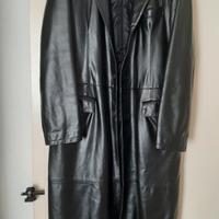 cappotto di pelle lungo nero