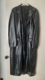cappotto di pelle lungo nero