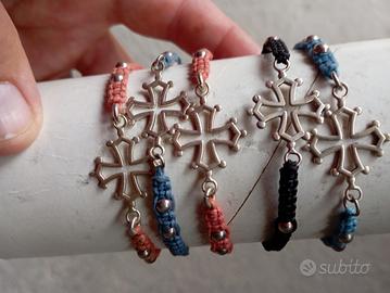 braccialetti con croce occitana in argento