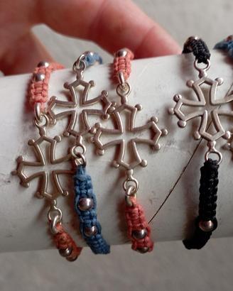 braccialetti con croce occitana in argento