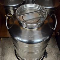 Set bidoni per olio di oliva in acciaio inox
