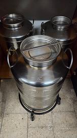 Set bidoni per olio di oliva in acciaio inox