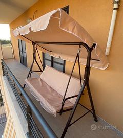 Dondolo da giardino 3 posti con tetto parasole