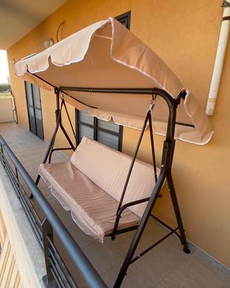 Dondolo da giardino 3 posti con tetto parasole