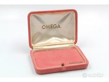 Omega Scatola in Pelle Scamosciata Rosa Vintage