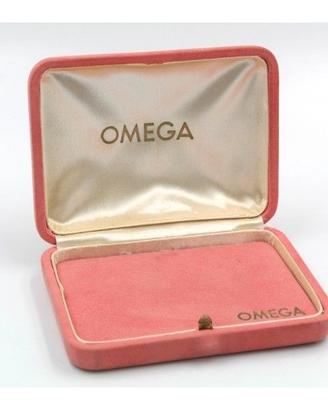 Omega Scatola in Pelle Scamosciata Rosa Vintage