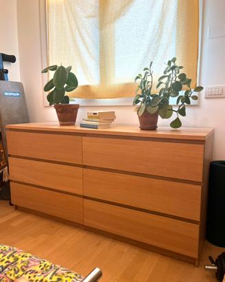 Cassettiera Malm ikea rovere