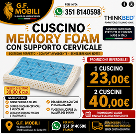 CUSCINI MEMORY FOAM CON SUPPORTO CERVICALE