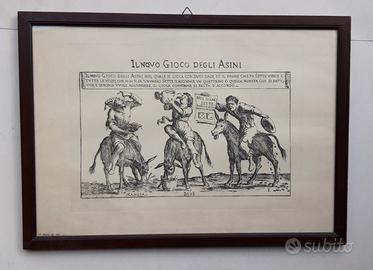 Quadro antico "il Novo Gioco degli Asini" h38x53L.