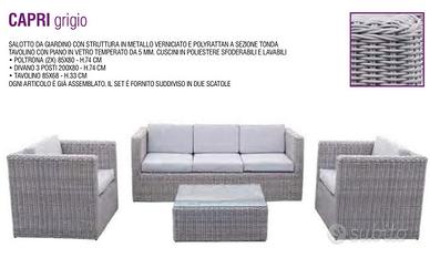 Salotto da Giardino “Capri” + Salottino in omaggio