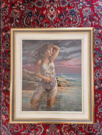 Quadro "La Figlia del Mare" di Silvio Crespi.