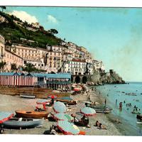 Cartolina Amalfi La Spiaggia 1962