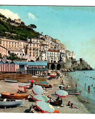 Cartolina Amalfi La Spiaggia 1962