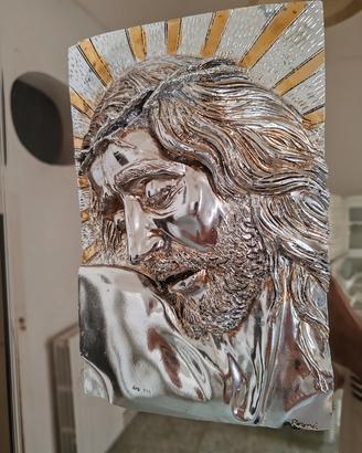 Quadro con Volto di Cristo in Argento 