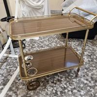 Carrello portavivande in ottone vintage anni 60/70
