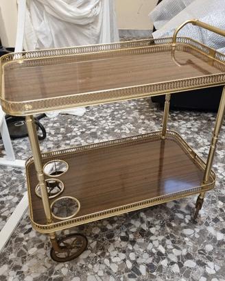 Carrello portavivande in ottone vintage anni 60/70