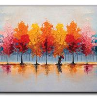 Quadro Alberi multicolore 