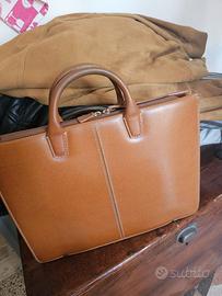Borsa da lavoro in pelle color cuoio