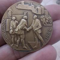 Medaglia di bronzo, visita Pertini a S.Marino 1984