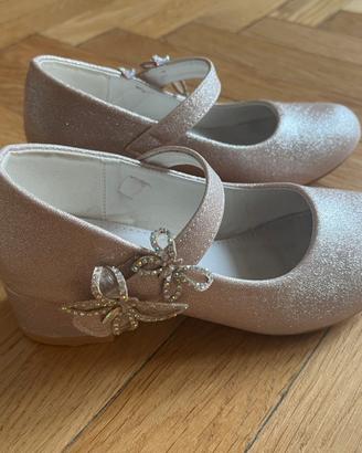 Scarpe brillanti bambina con tacchi numero 31