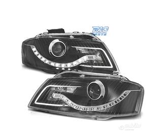 FARI AUDI A3 8P LUCE DIURNA A LED FONDO NERO