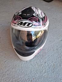 casco rosa con glitter