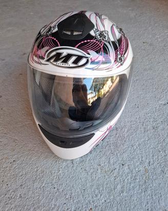 casco rosa con glitter