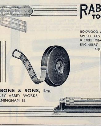 Metro a nastro antico J. Rabone & Sons-Birmingham