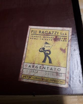 Specchio antico argentato F.lli Ragazzi 1953
