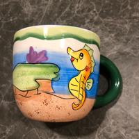 Tazza mug dipinta a mano -  cavalluccio marino