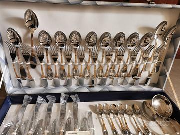 set posate Gottinghen acciaio e oro