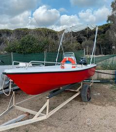 Barca open plastimare 4.2 mt + Evinrude 25cv