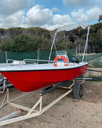 Barca open plastimare 4.2 mt + Evinrude 25cv