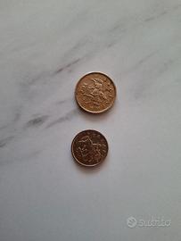 Monete della Bulgaria Stotinki 1 e 2