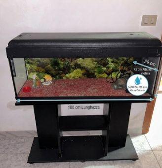 Acquario completo con mobile nero in perfette cond