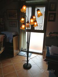 lampada piantana in ferro battuto 