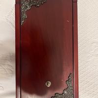 scatola   in legno per carte e tessere domino