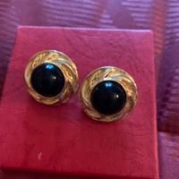 Orecchini con clip con Tormalina nera