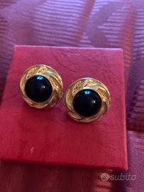 Orecchini con clip con Tormalina nera