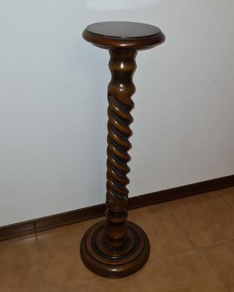Colonna piedistallo in legno porta vaso