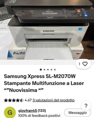 Stampante multifunzione Laser  Samsung M2070FW
