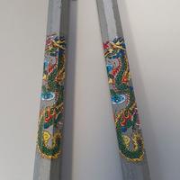 Nunchaku d'epoca da collezione, in legno di faggio