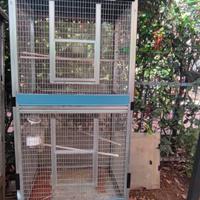 VOLIERA DOPPIO PIANO PER PAPPAGALLI