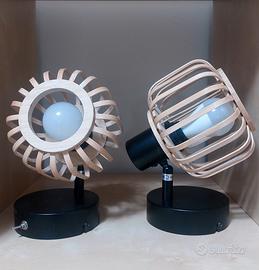 set lampade a muro + lampadario bambù 