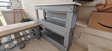 scarpiera e panca, artigianale con bancali 