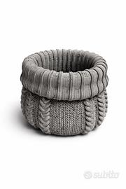 Vaso Decorativo in Cemento Effetto Maglione